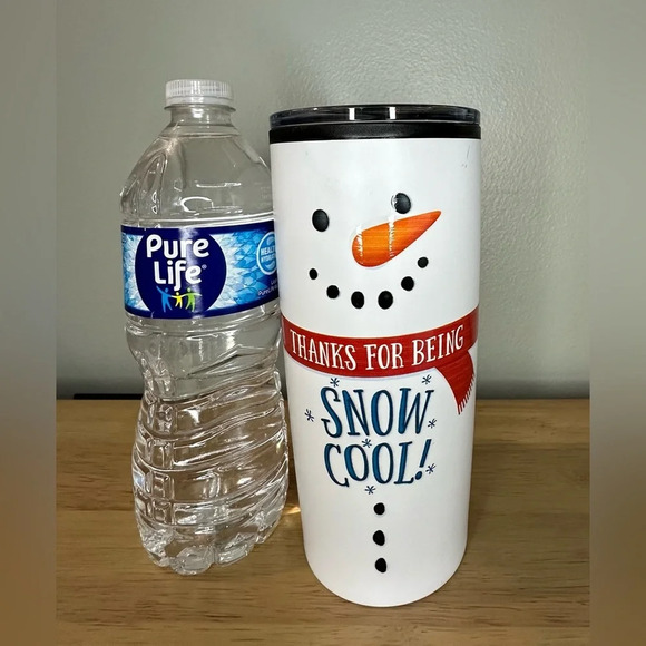 20 oz metal‎ snowman tumbler with lid - Picture 1 of 6